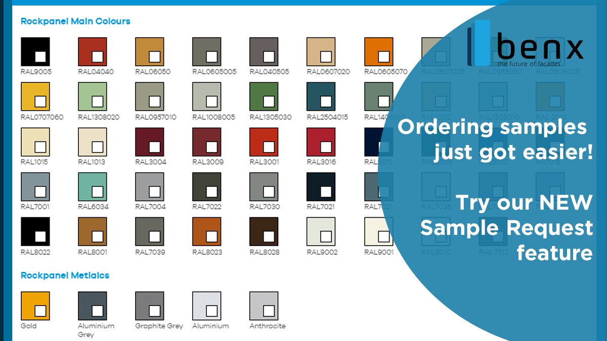 Placing an order for any of our samples couldn’t be easier. Try our NEW Sample Request feature at benx.co.uk 

#TheFutureofFacades #construction #constructionuk #facades #architecture #buildingboards #buildingbetter #building