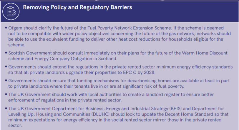 Matt_Copeland1's tweet photo. These are not insurmountable problems. To overcome them:
✅Long term central funding with big cost caps
✅Remove levies from electricity bills
✅Ensure a fabric first approach
✅Centrally fund advice
✅Provide clarity on key policy items. https://t.co/oHfIZilMbw