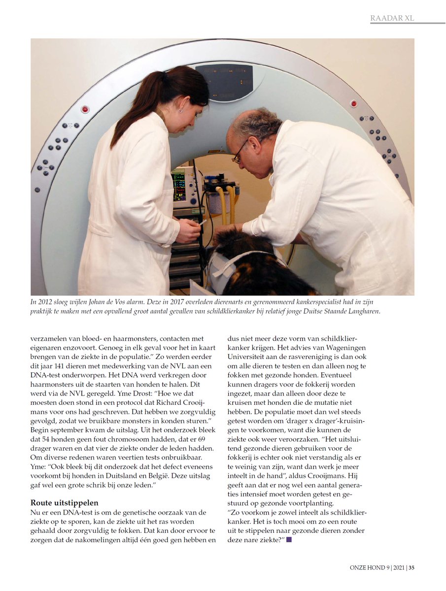 #Genetica 🐕 | Onderzoeker Richard Crooijmans: "Het is mooi om samen een route uit te stippelen naar gezonde honden zonder deze nare ziekte.”

Lees het artikel <a href="/raadvanbeheer/">Raad van Beheer</a> <a href="/YmeDrost/">Yme P.J. Drost</a> #wur_abg 👇