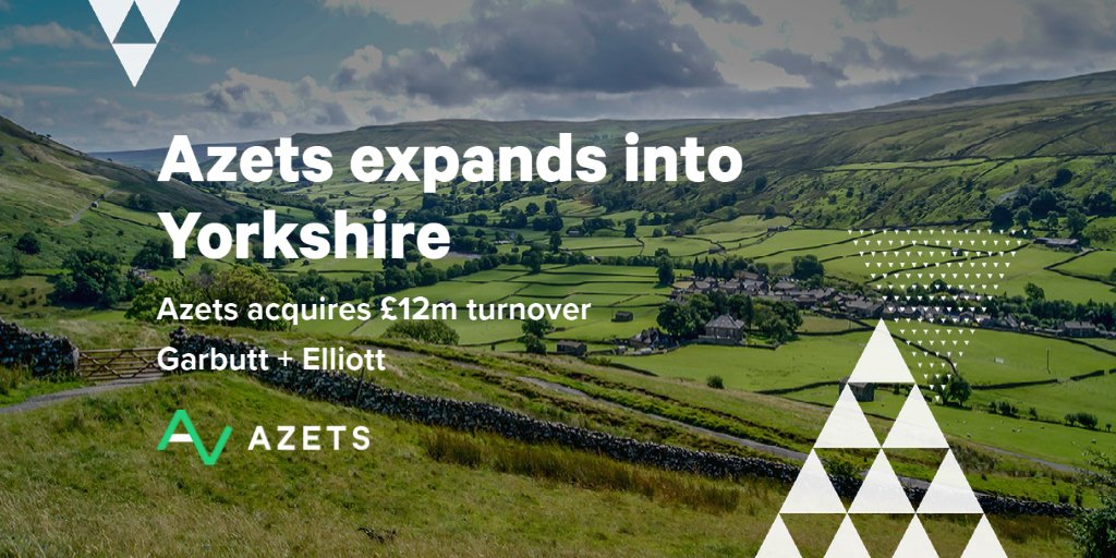 AzetsUK's tweet photo. Azets creates regional presence in Yorkshire with acquisition of £12m turnover firm Garbutt + Elliott. The acquisition sees Azets expand into Yorkshire for the first time, adding York and Leeds to its network of 80 UK offices https://t.co/EzhAmTRC4O
 #TogetherWeAreAZETS https://t.co/BUMl0jPXQO