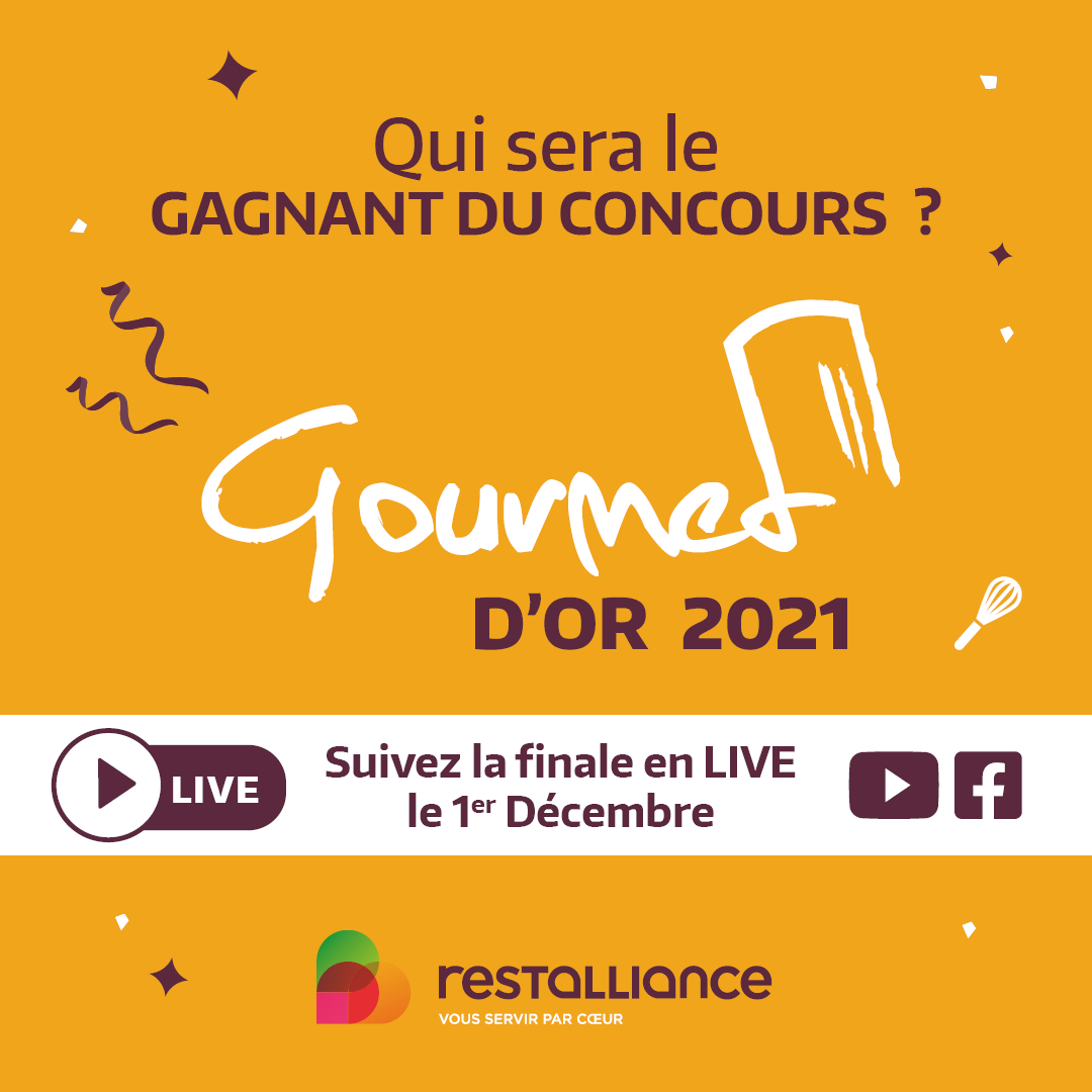 [FINALE DU GOURMET D'OR] 👨‍🍳 C'est aujourd'hui !
⏱ Rendez-vous dès 14h30 en LIVE pour encourager nos Chefs #Restalliance et suivre ce premier LIVE 100% culinaire retransmis en direct depuis nos 10 sites finalistes. 👉youtube.com/channel/UCL7HV…
