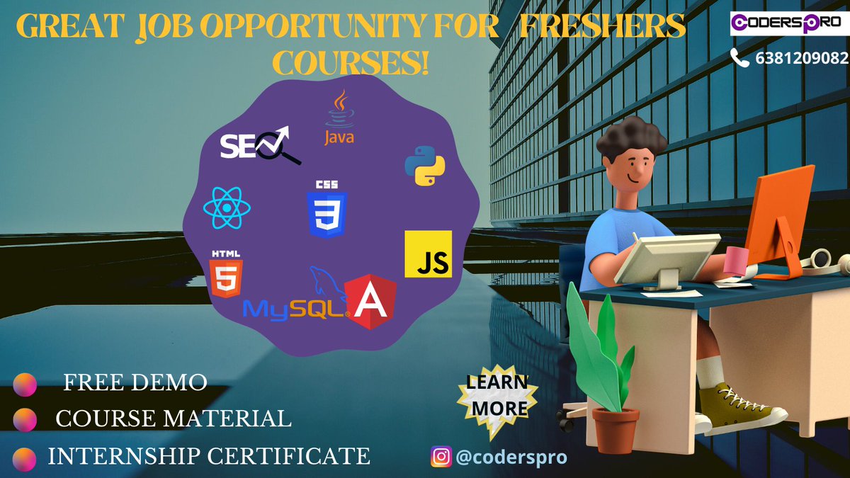 codersprotech's tweet image. Great Job Opportunity For Fresher’s  Courses 
#WorldAIDSDay #Valimai #Courses #Trade #learning #Coding