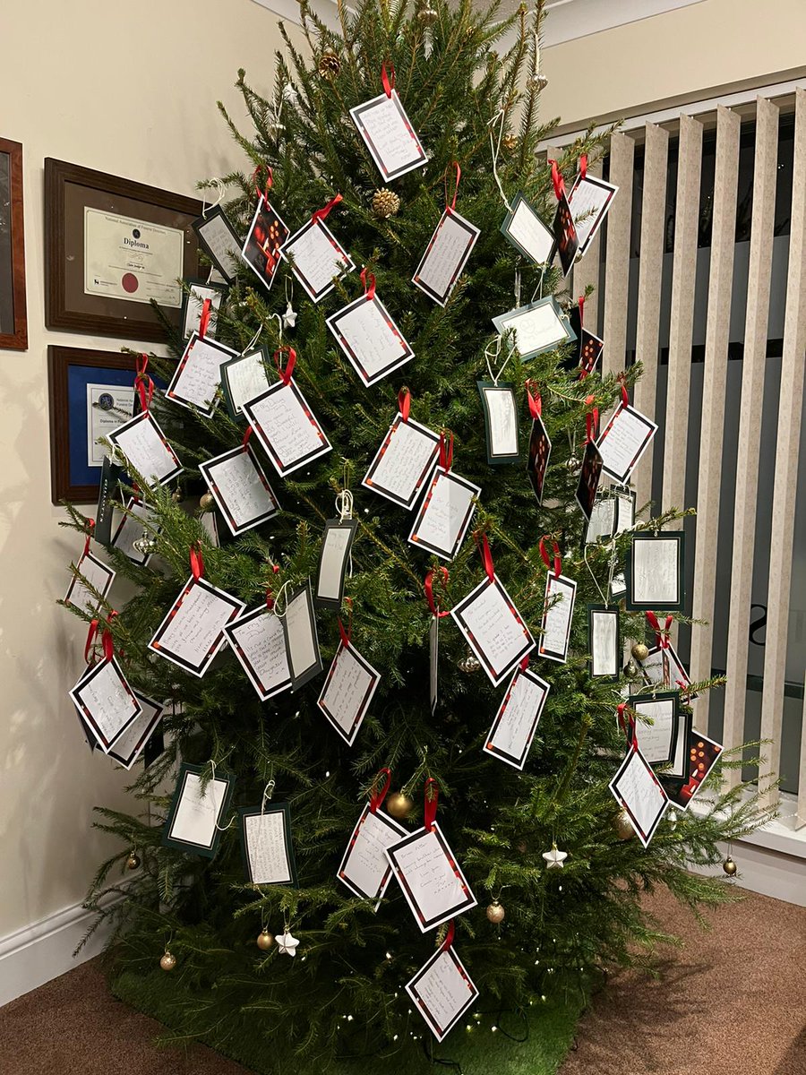 All the Christmas trees at all of our branches are now waiting for your messages of remembrance - just pop into our offices in #Eastwood, #Selston, #Stapleford, #Kimberley and #Heanor to pay your tribute to a loved one.

For every label left we'll donate £1 to local food banks.