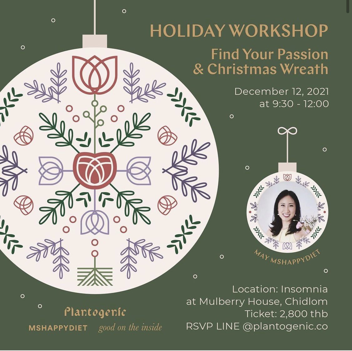 plantogenicco's tweet photo. อัพเดต Event สิ้นปีค่า 📌

กลับมาแล้วกับ Holiday Workshop ส่งท้ายสิ้นปี 🥳✨🎄 เป็น workshop เล็กๆ รับไม่กี่คน และมีการตรวจ ATK ก่อนเข้างาน
👉🏼 สมัครได้ทาง Line : @plantogenic.co นะคะ

/รายละเอียดเพิ่มเติมในเทรดค่า https://t.co/B0k83K5Tma
