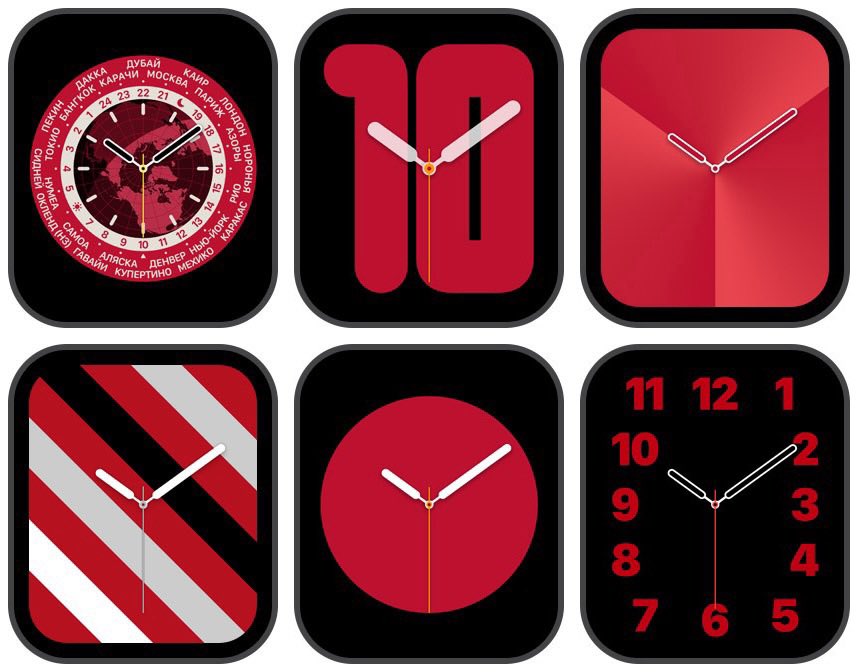 Apple поделилась специальной коллекцией (RED) циферблатов для WATCH, установить их можно, посетив страницу apple.com/ru/product-red/ с iPhone