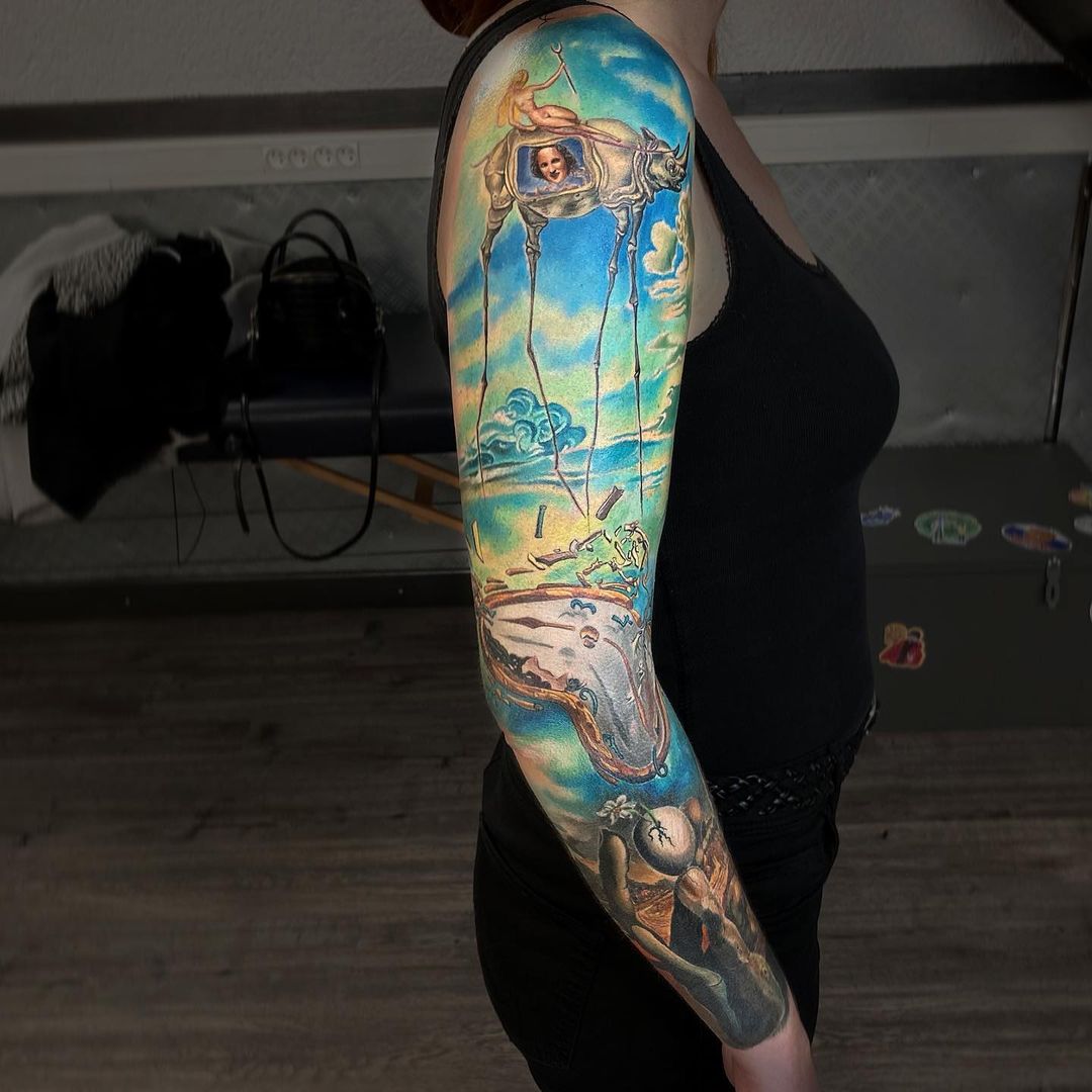 KillerInkTattoo's tweet photo. Dope #SalvadorDali themed piece by MF Creativink with #killerinktattoo supplies!
#killerink #tattoo #tattoos #bodyart #ink #tattooartist #tattooink #tattooart #salvadordalitattoo #dalitattoo https://t.co/dDc2I3mZvX