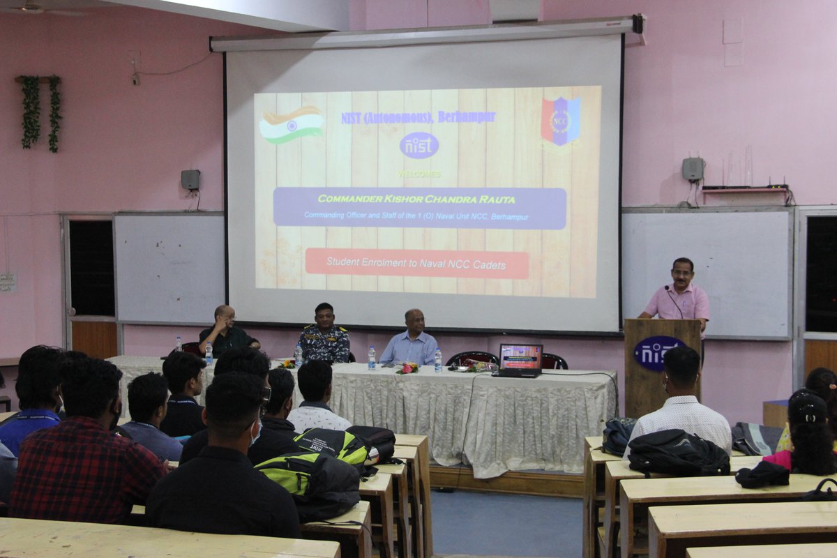 NIST_University's tweet photo. A unit of #NCC Naval wing was inaugurated at #NIST. Commander Kishor Chandra Rauta, Commanding Officer and Staff of the 1 (O) Naval Unit NCC, #Berhampur inaugurated the event. 
#NCC #nccindia #navalwing #NIST https://t.co/eBKKu0c7Dl