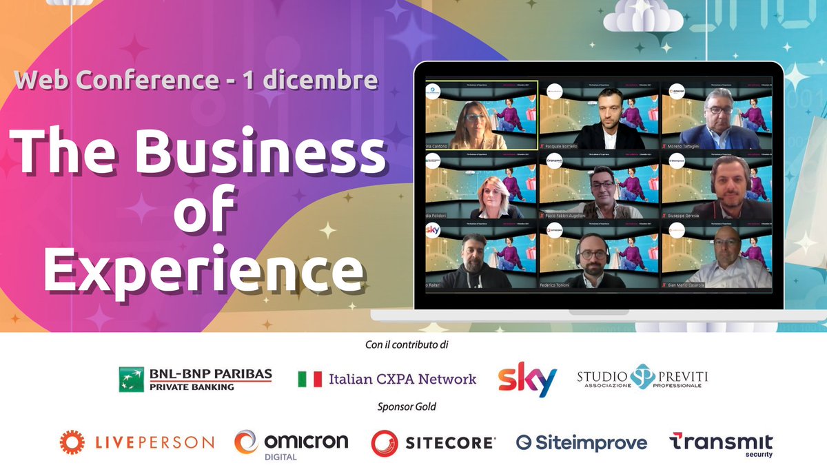soiel_it's tweet photo. ORA IN DIRETTA - 9:30 con la #WebConference "The Business of Experience" ➡️ https://t.co/Ab3DWVUYCl
#CustomerExperience #BusinessExperience #omnichannel #omnicanalità #websiteexperience #digitalmarketing #Ecommerce #DigitalEmpathy #Chatbot #IntelligenzaArtificiale #AI #Website https://t.co/2ZPWpHJrE2