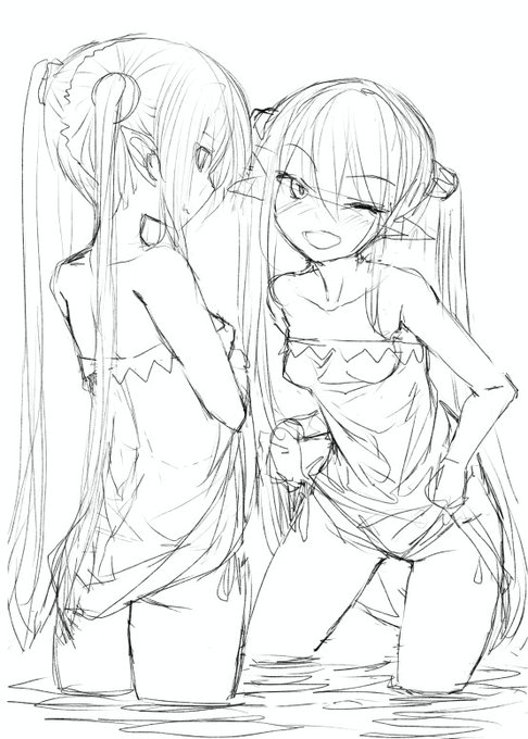 最後のコミケがこの娘たちの未完成本だったので、続きをかく 