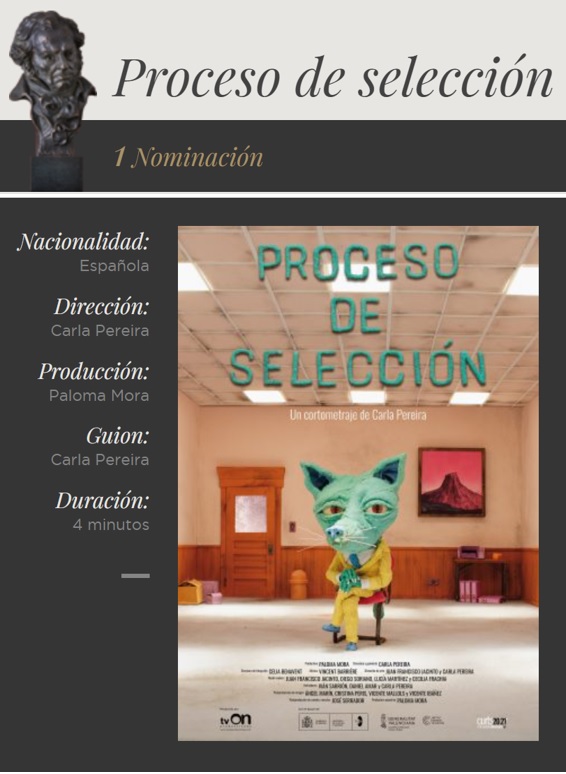 Procesodeselec's tweet photo. 🌟PROCESO DE SELECCIÓN NOMINADO AL GOYA 2022 COMO MEJOR CORTOMETRAJE DE ANIMACIÓN
Muchas gracias a la @Academiadecine por la nominación y enhorabuena a lxs nominadxs 🎉🎉
FELICIDADES a todo el equipazo que lo ha hecho posible👏👏 @CProtozoo @TVONProd @PalomaMoraTVON https://t.co/k4LVirysdz