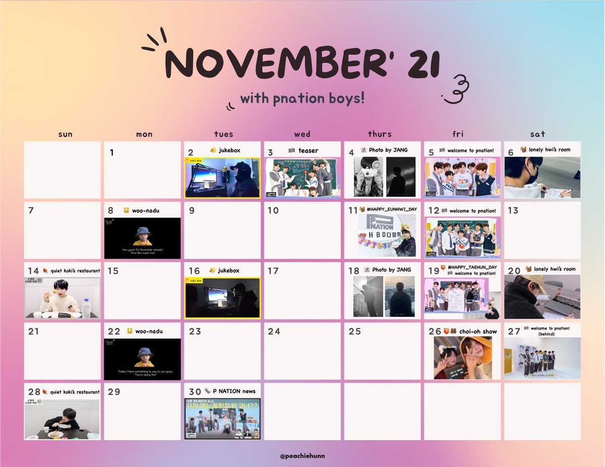 peachiehunn's tweet photo. #PLOUD here’s a summary of all the fun contents we got for the month of november! looking forward to december too! ❤️

@PNATION_LOUD @OfficialPnation @psy_oppa https://t.co/Mr6KO30lzJ