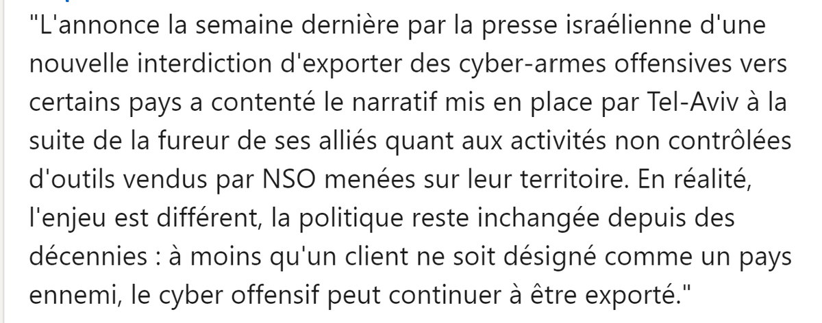 flisim's tweet photo. Cyberoutils israéliens : une restriction à l'export à double détente https://t.co/kCN8XF87Qu https://t.co/a9hALNQAtl