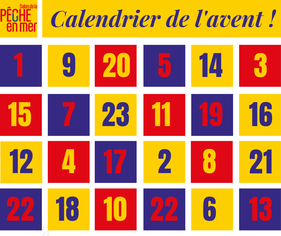 Le calendrier de l'avent revient cette année avec plein de cadeaux à gagner !!! Rendez-vous sur la page Facebook du salon pour découvrir le cadeau qui se cache derrière la 1ère case > facebook.com/SalonPecheEnMer
#PEMNantes #calendrierdelavent