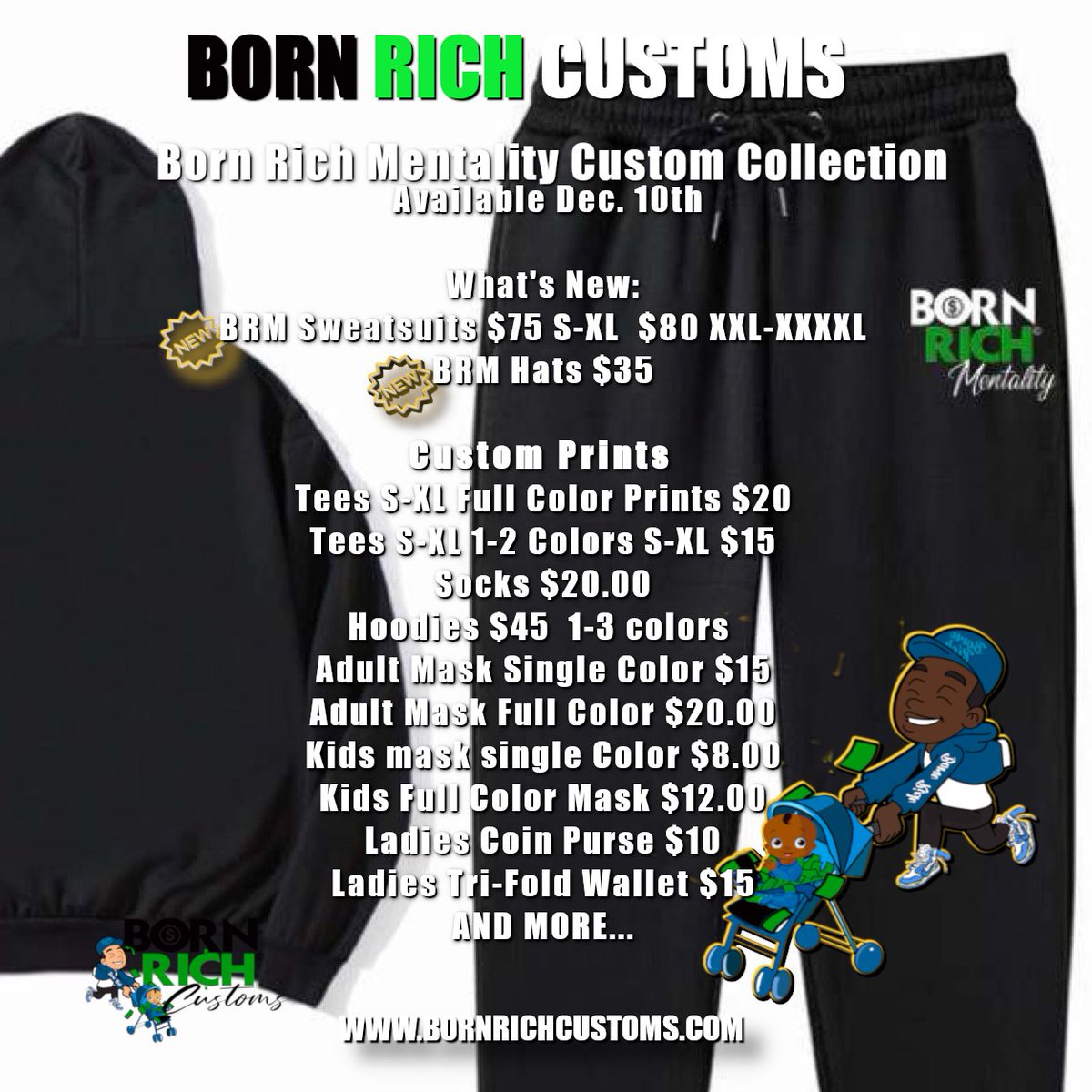 bornrichcustoms's tweet photo. Thank you for supporting BRC! Thanks to you, more blessings are on the way! Check out our newest collection dropping DEC. 10th. Pre-order today on https://t.co/AuITDD2PbQ https://t.co/vgRdxuZpSd