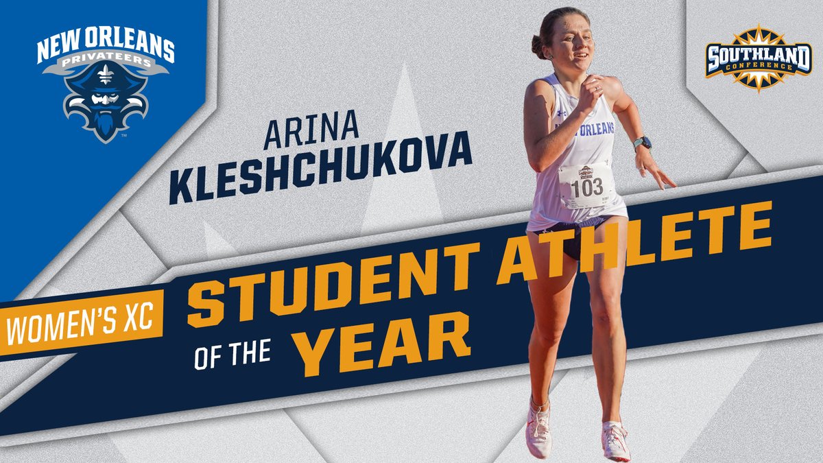 SouthlandSports's tweet photo. .@PrivateersTFXC' Arina Kleshchukova is the 2021 Women's XC Student Athlete of the Year❗️💪📚
Finished her SLC XC career with a third-place finish at the SLC championship and a trip to Nationals all while maintaining 3.80 GPA❗️ #NOLAs #SouthlandStrong https://t.co/NO1GLWSpGf