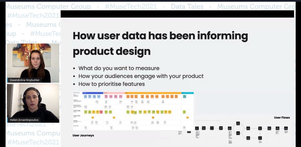 Our next speakers are <a href="/GwendolineFK/">Gwendoline Knybuhler</a>, Product Manager, and Helen Arvanitopoulos, Head of Design, at <a href="/_smartify/">_smartify</a>. Gwendoline and Helen are talking about user archetypes! #MuseTech2021