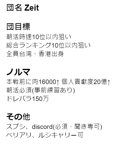 nk920292's tweet photo. Zeit
次回闇有利古戦場数名募集します

朝活できる方、朝時速への向上意識が高い方募集しております

入団希望、興味ある方DMお願いします
(台湾、香港出身者のみ)

#グラブル
#団員募集 https://t.co/K8Gtn1j648