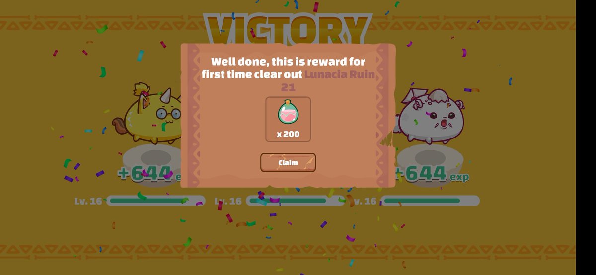 rmnto_jc's tweet photo. Ruin 21 completed on Level 16 axies, against all odds. 

Thank you so much to my managers @btc_pancake and @DegenTrash this won't be possible without you.

LFG!! CGC SAKALAM!! https://t.co/QEhpj6k4Bo