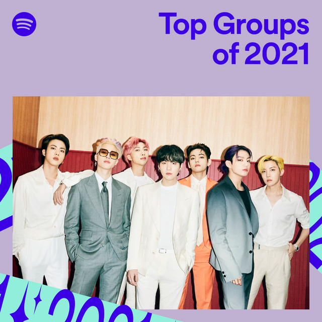 btschartdata's tweet photo. BTS is the most streamed group globally in 2021 on Spotify, for a second consecutive year. #SpotifyWrapped https://t.co/K3njP9ycYP