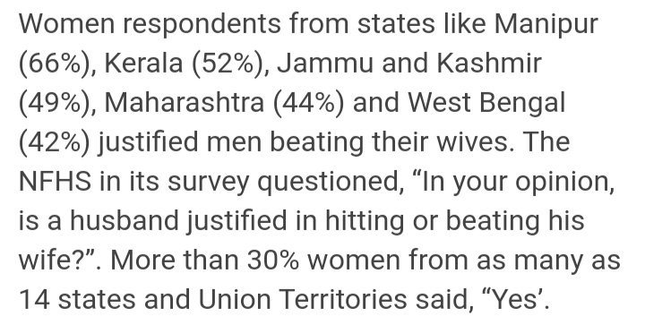 According to NFH Survey, 30% of women said that hitting and beating by their husbands is justified⁉️
How can a Statement like this can be justified❔
And 30% by women themselves‼️🚫
Shocking❌
#nationalsurveys #women #womensafety