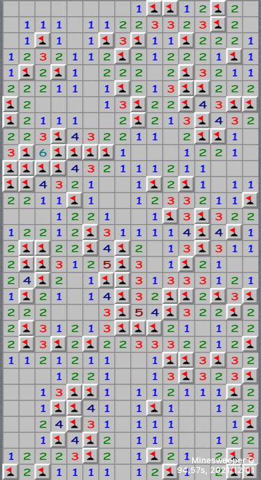 sweenK's tweet photo. #MinesQ, Advanced, 94.57s, 2021/12/01, #minesweeper, https://t.co/UynhGXqzbL https://t.co/27vFGS7vRc