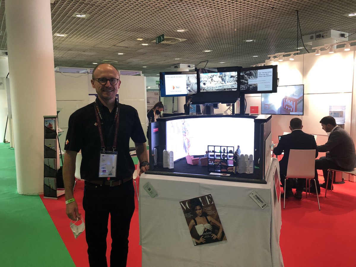 Blooloop's tweet photo. On the @LeisurUp trade show floor at @MAPICWorld Teq4 are showcasing its new ManaKabana turnkey solution that can turn a retail space into an immersive experiential entertainment https://t.co/bQAXjsZ2Vk