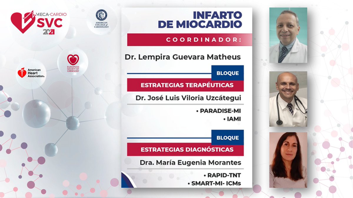 jjamaro's tweet photo. #MECA21
Hoy comienza el MECA21 de la @CardiologiaSVC 
DÍA 1: 4 secciones (9 bloques - 31 estudios) 
1- #COVID19
2- #Infarto de Miocardio
3- #Antiplaquetarios en EAC 
4- #InsuficienciaCardíaca 
Regístrese👉https://t.co/mN9l22s3zI
@torresviera @mencardio @Lguevaramath @emartinezgmg https://t.co/zK4TqWqY0a