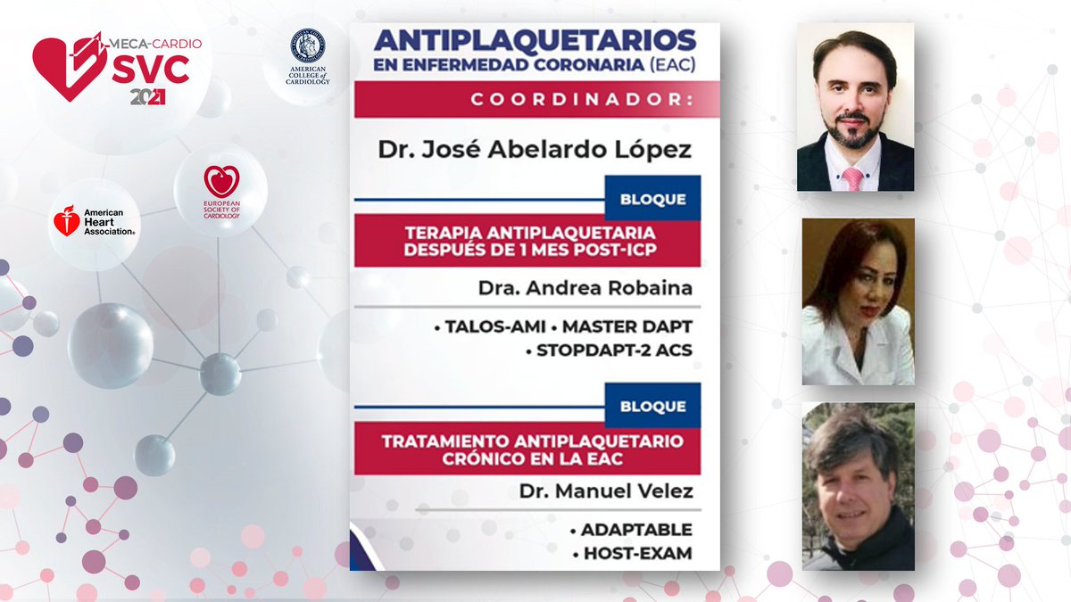 jjamaro's tweet photo. #MECA21
Hoy comienza el MECA21 de la @CardiologiaSVC 
DÍA 1: 4 secciones (9 bloques - 31 estudios) 
1- #COVID19
2- #Infarto de Miocardio
3- #Antiplaquetarios en EAC 
4- #InsuficienciaCardíaca 
Regístrese👉https://t.co/mN9l22s3zI
@torresviera @mencardio @Lguevaramath @emartinezgmg https://t.co/zK4TqWqY0a