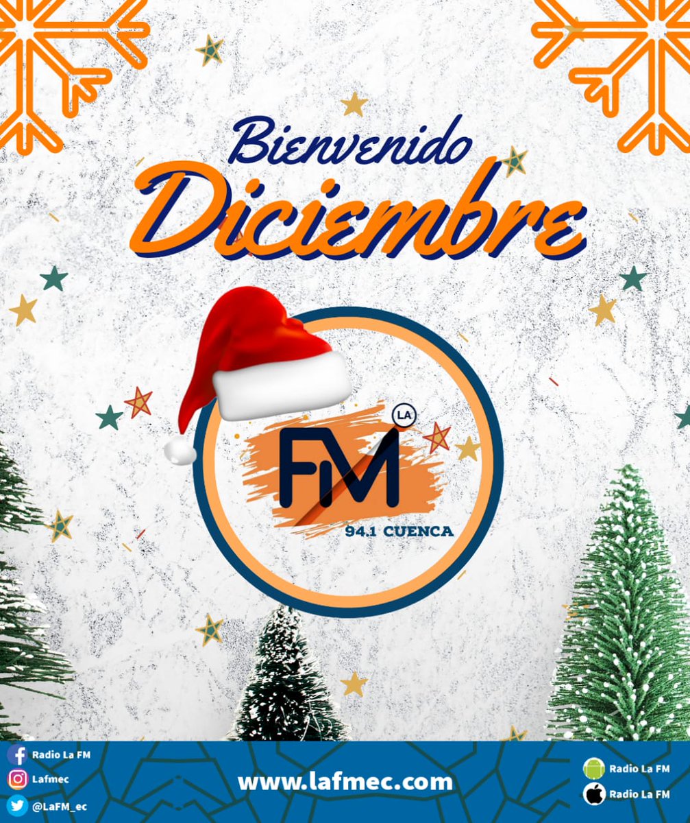 🎄Diciembre en La FM 94.1🎄

Llegamos con los mejores regalos para todos nuestros radioescuchas🎁🎙️

👑Tenemos abrazos de navidad que te brindamos con los mejores éxitos musicales🎶 

Juntos, hagamos una hermosa historia en diciembre❤️

💻Página web: lafmec.com