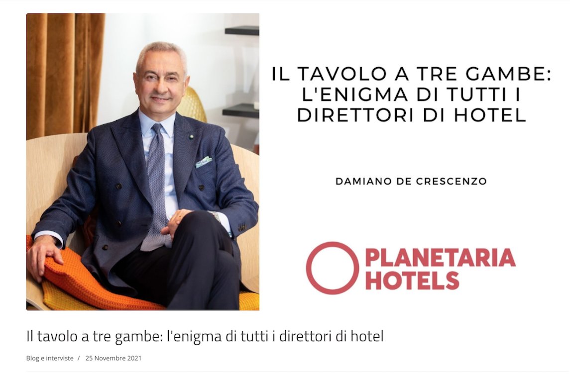 planetariahotel's tweet photo. Curioso di conoscere il segreto di un direttore di hotel?
Il direttore generale di Planetaria Hotels, @DamianoDeCrescenzo, da poco nominato deputy di EHMA - European Hotel Managers Association, si racconta in un’intervista a RES - Hospitality Business Developers
#BEASYOUARE https://t.co/cUYQfMzoxd