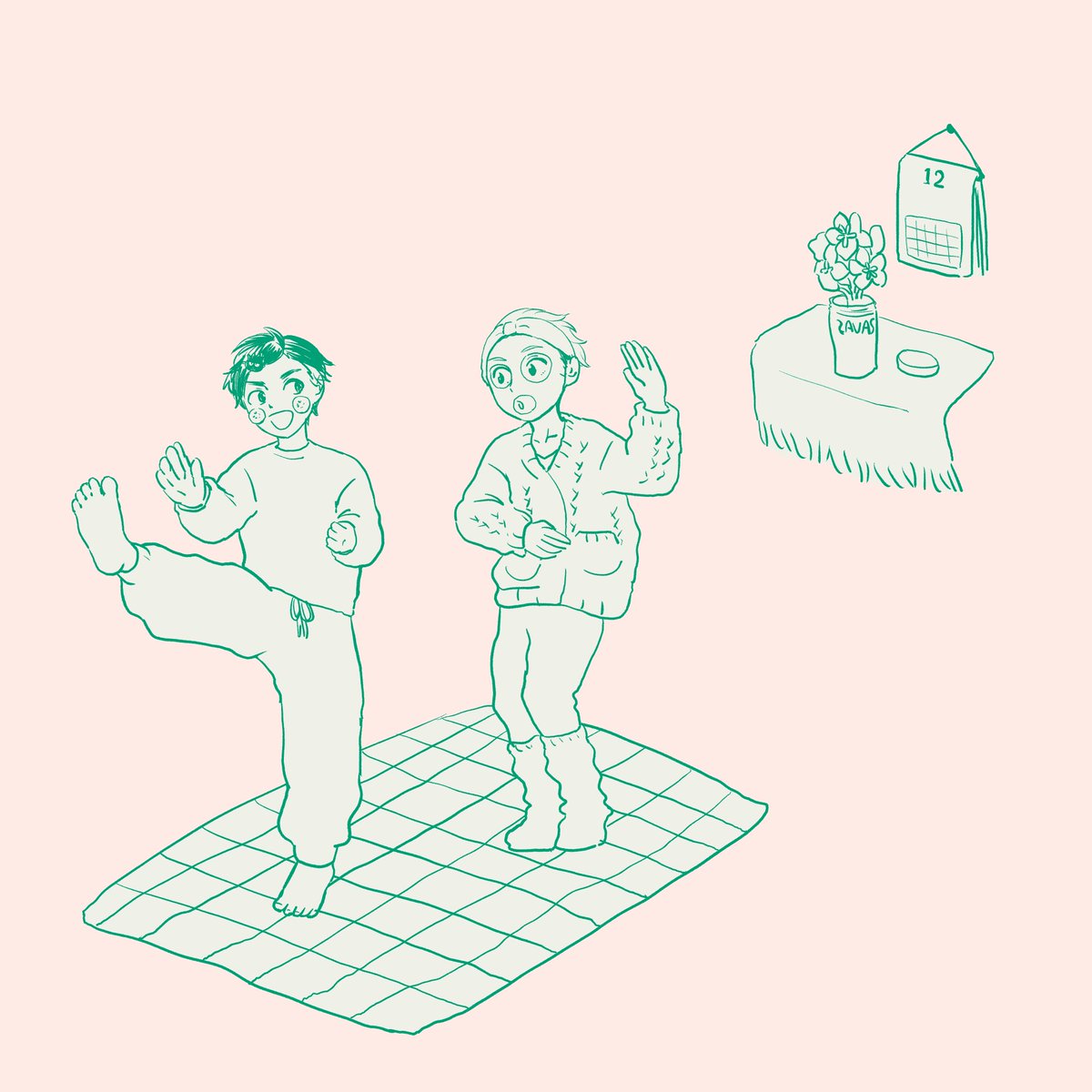 鉄虎と嵐ちゃん同室かわいい!!っていう絵と美容系YouTuberてとあら4コマ😊 