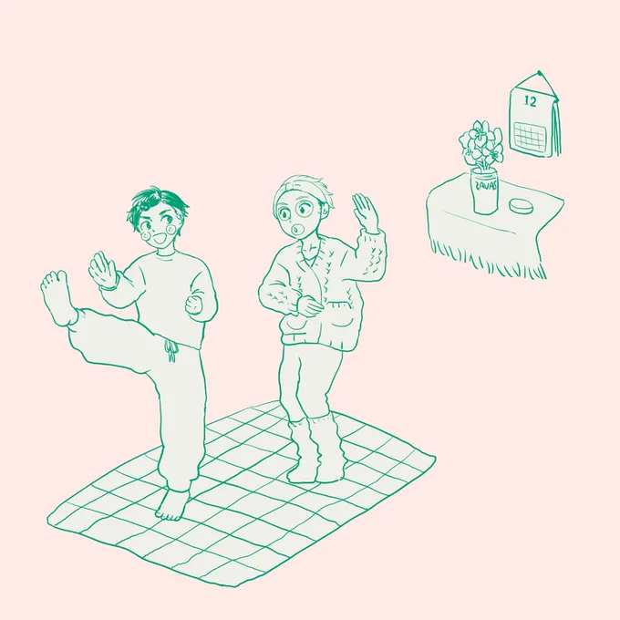鉄虎と嵐ちゃん同室かわいい!!っていう絵と美容系YouTuberてとあら4コマ😊 