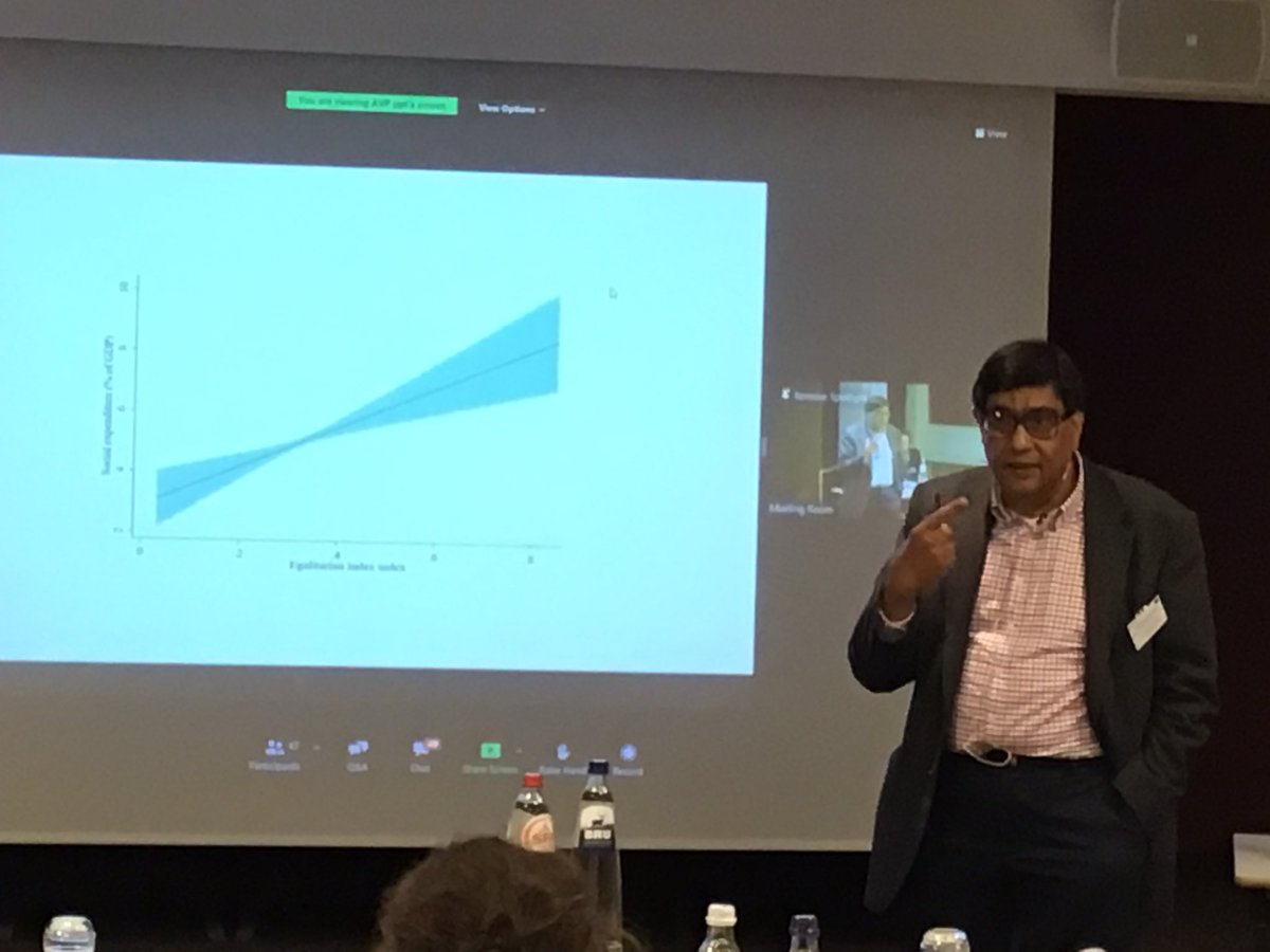 LaaksoLiisa's tweet photo. #democracy facilitates #socialprotection in developing countries, presentation by #MansoobMurshed @issnl #Case4Democracy @vdeminstitute https://t.co/I3pSUe5nq7