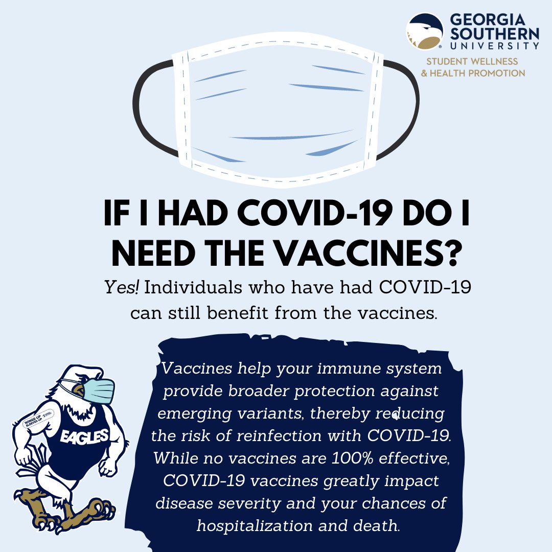 GSswhp's tweet photo. Swipe to scan the QR code for more information the COVID-19 vaccines and how to schedule you appointment! #WingsUpSleevesUp #GeorgiaSouthern #StudentWellness #SWHP https://t.co/rnlFQxOysZ