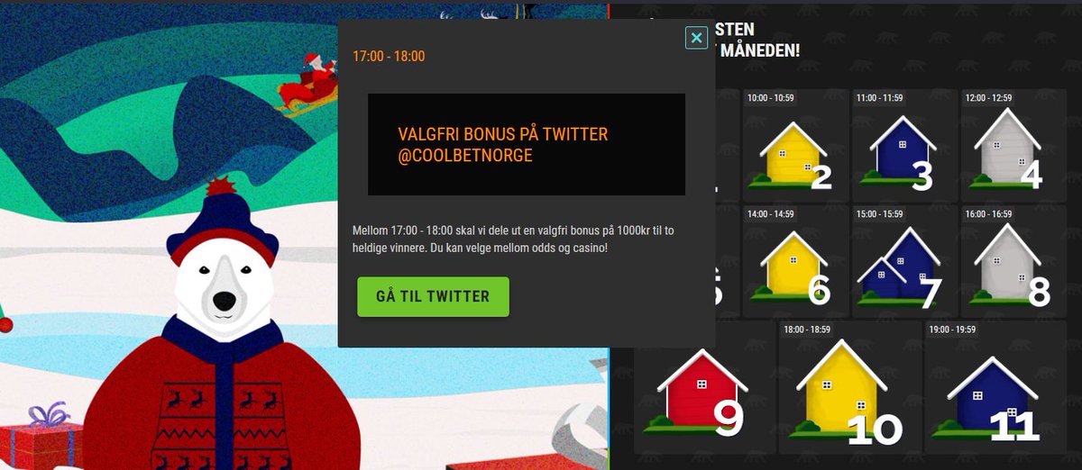 Månedsfesten fortsetter, og denne timen deler vi ut 2x1000,- valgfri odds eller casinobonus.

🔁 og skriv on du ønsker #oddsbonus eller #casinobonus
Vi trekker to heldige litt etter 18.00