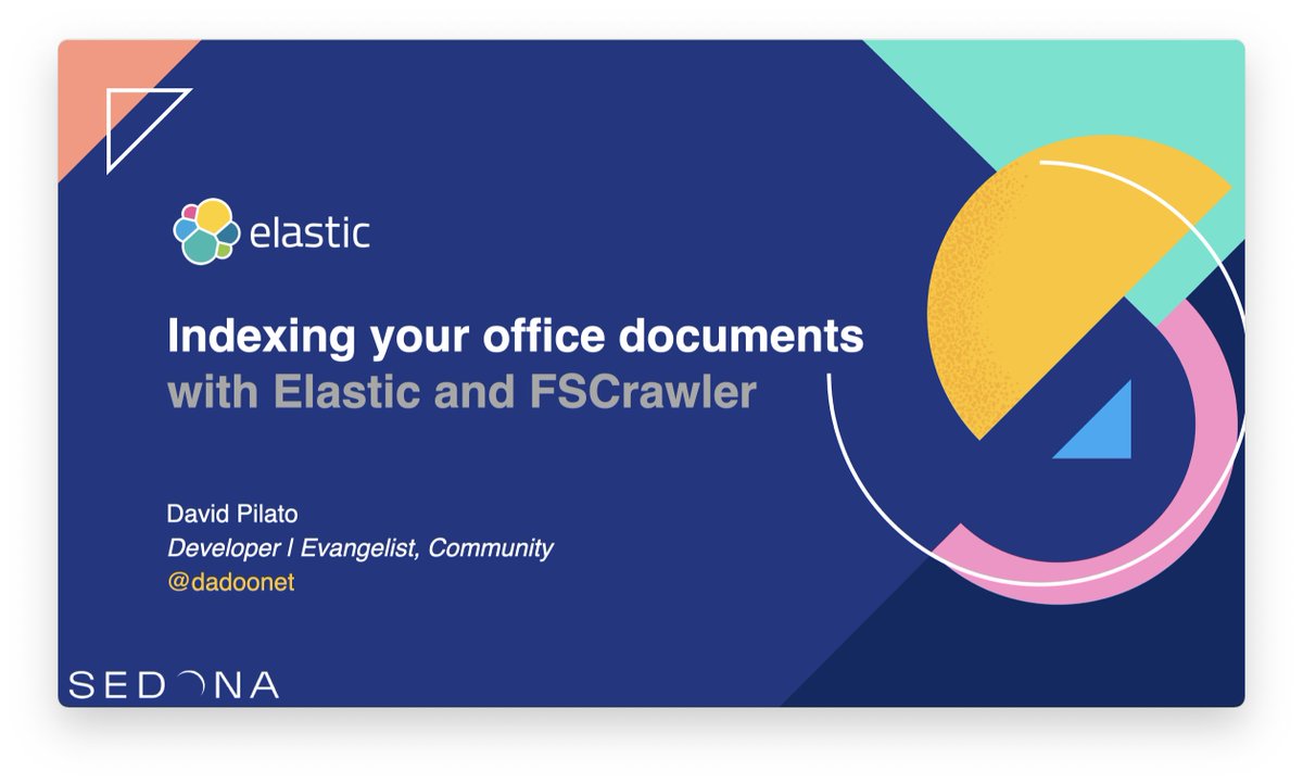 dadoonet's tweet photo. Je parle demain lors du webinaire organisé par @SedonaFR à propos de l'indexation des documents "binaires" avec la suite Elastic (et mon projet perso FSCrawler). ▶️ https://t.co/tAIzCu0jZm 😊 https://t.co/TicrvVzTja