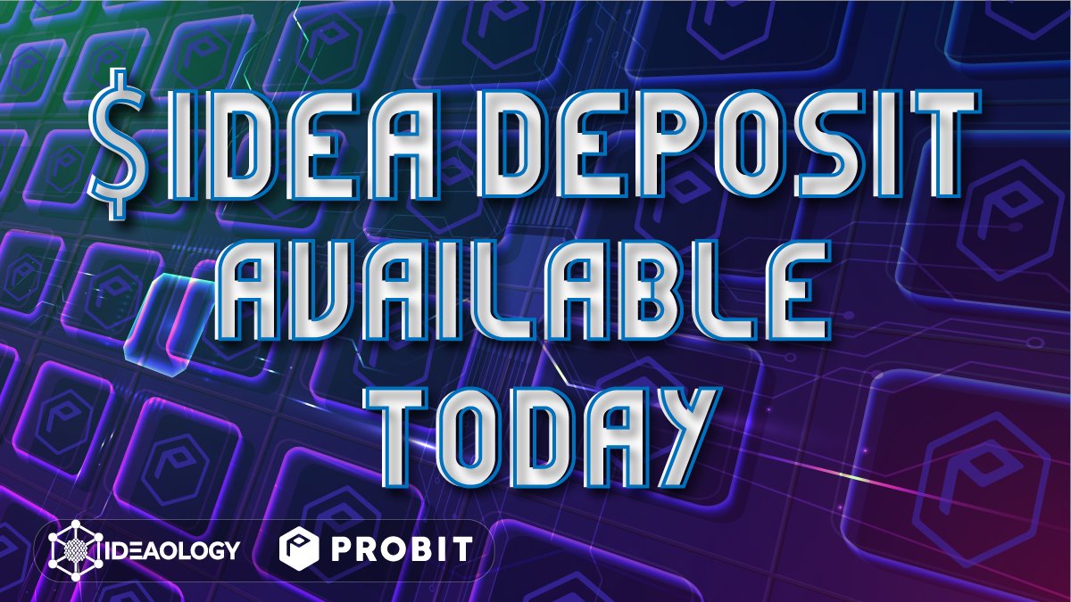 ideaologyio's tweet photo. You can now deposit $IDEA on @ProBit_Exchange.  Ideaology is expanding to new crypto exchanges. https://t.co/AqNVTiaEJc 

#Ideaology $IDEA https://t.co/EQfKElnLKl