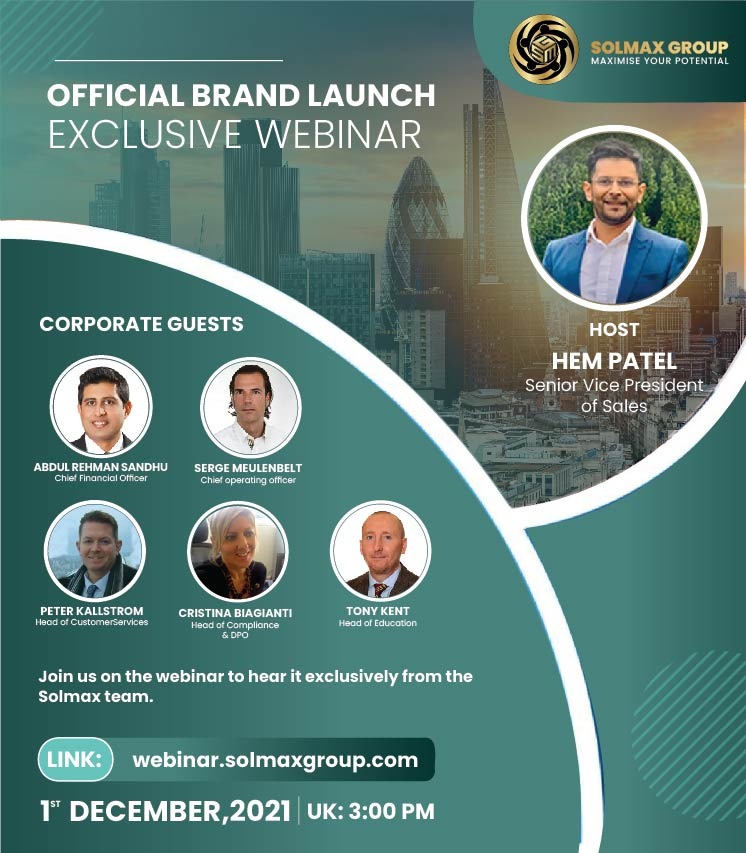 SolMaxGroup's tweet photo. 📞 Official Brand Launch - Exclusive Webinar 🖥

Join us on this Webinar to hear it exclusively from the Solmax Team. 

Zoom Link: https://t.co/Ik4DRt5zs9

Starts: 1st December 2021 at 3:00PM UK Time/7:00PM Dubai Time/4:00PM Nigeria Time https://t.co/iNxvKKXpVo