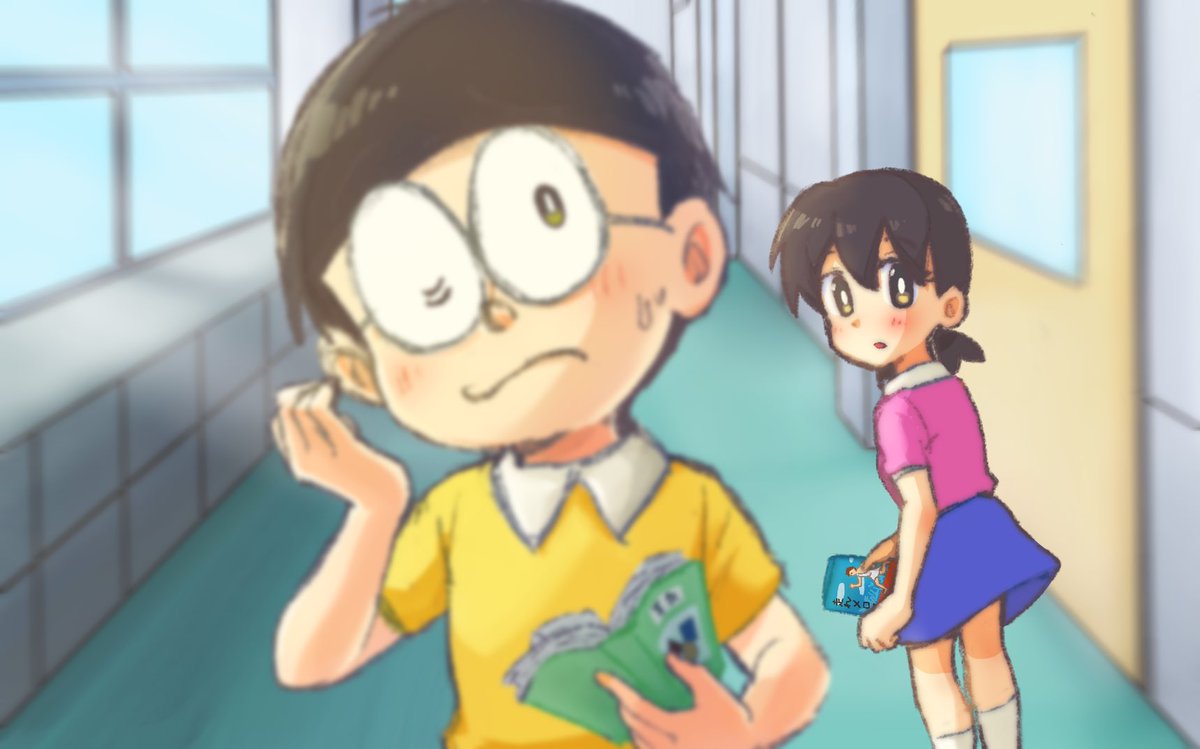 のび太としずか #ドラえもん #イラスト