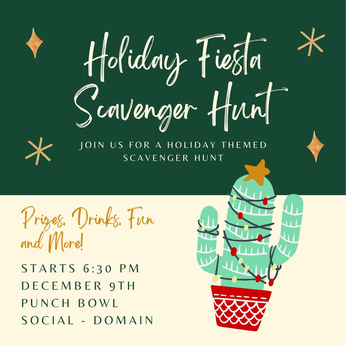 YHPAA's tweet photo. Join our Holiday Fiesta Scavenger Hunt! Fun prizes include a two night stay at The Hilton Inn in Austin, a boat ride at Lake Travis and a wine tasting at CRU Food &amp; Bar! Plus, we’ll be accepting donations for a sponsored family. Register: https://t.co/Bmz2QELVfw https://t.co/iXV9PbHe4i
