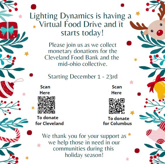 Helping others is a great way to get into the holiday spirit!  Please consider helping us with our virtual food drive.