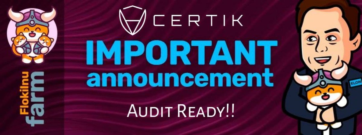 🔎 CERTIK audit for FlokiInu Farm is now OUT!💥💥

Check it here 👇👇👇
certik.com/projects/floki…

Now, that's another ticker ✅ done in our roadmap and more exciting things for our future. 🔥🔥

#FLOKIinuFarm #FLOKIfarm #Flokiinu #PassiveIncome #LongTermProject