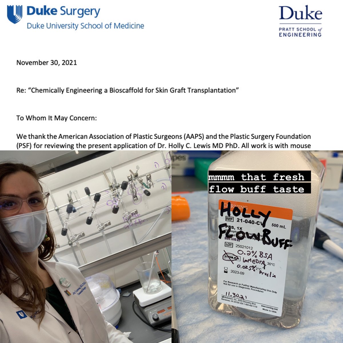 #honored to be a part of Duke's strong record in NIH funding, thanks to the R38 & NIAID. Today I submitted my first grant to the Plastic Surgery Foundation🤞🏼, with amazing mentors from @seguralab, Plastics, Transplant, & Pathology...Excited to keep it going! #SchlenkLine