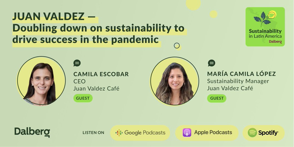 DalbergTweet's tweet photo. "...the crisis &amp; the pandemic were basically a real motor for us to move faster in #sustainability topics."

Find out how Camila Escobar &amp; @maria_camilalo are forging impact across @JuanValdezCafe in a new episode of our podcast series w/ @jeffreyaberger: https://t.co/yH69zDAR5x https://t.co/h7W8q4Do0p