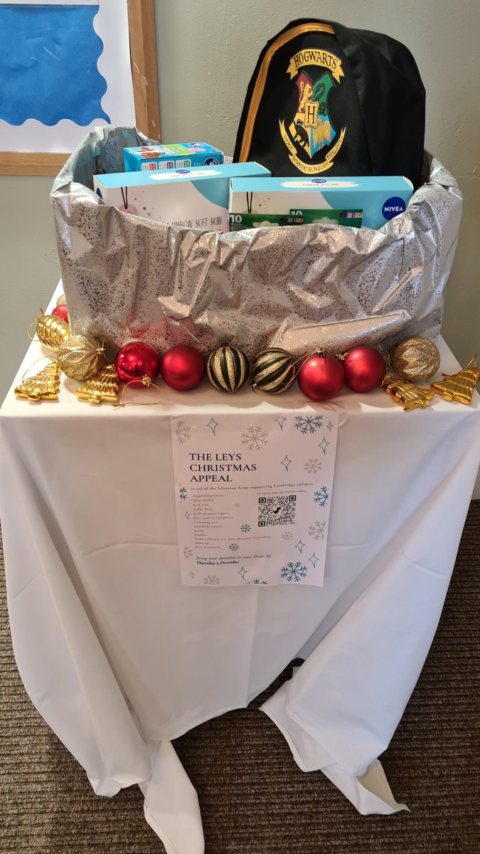 Salvation Army gift collection point in School House