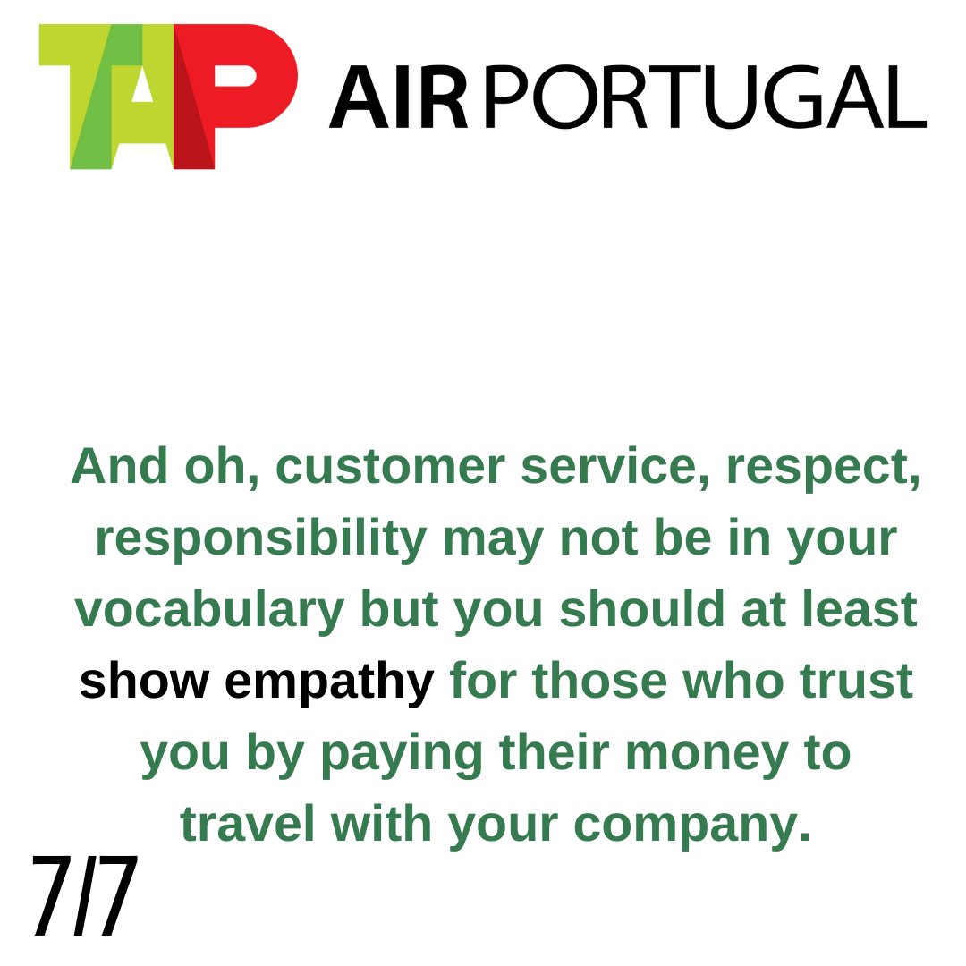 congolese's tweet photo. 7/7 @tapairportugal And oh, customer service, respect, responsibility may not be in your vocabulary but you should at least show empathy for those who trust you by paying their money to travel with your company. #customerfeedback #Senegal #Dakar https://t.co/cKwsakyM6r