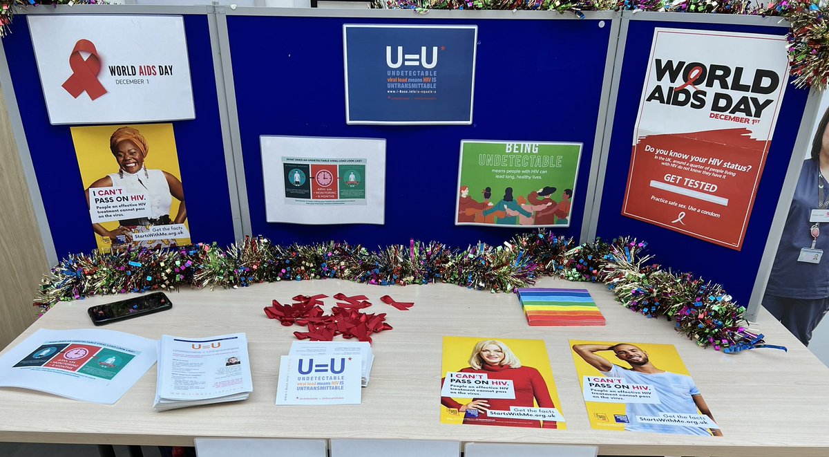 It’s #WorldAidsDay2021 come and visit our team at @WestMidHospital where we are talking about #UEqualsU #reducingstigma #HIVAwareness