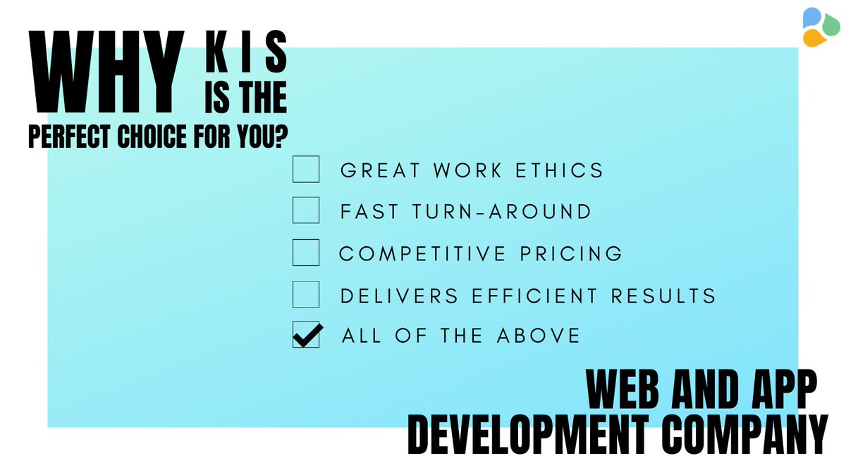 kis_krishnais's tweet image. KIS brings to the table a unique balance of "Utility meets Cost". Our solutions are top-of-the-line on one hand and extremely cost-effective and moderate on the other.
#kisworks #webandappdevelopment #itcompany #webappdev #mobileappdev #webdevelopment #appdevelopment #coding