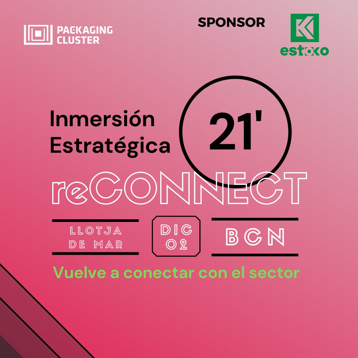 EstokoLogistics's tweet photo. ¿Conoces @packcluster?
Mañana, 2 de diciembre, celebra la Inmersión Estratégica #reCONNECT 2021 en Llotja de Mar.
Un espacio perfecto para compartir retos y experiencias con otros profesionales del sector.
#Estoko #retos #networking #conferencias #exposiciones #oportunidades https://t.co/Hwqjx1JaBK