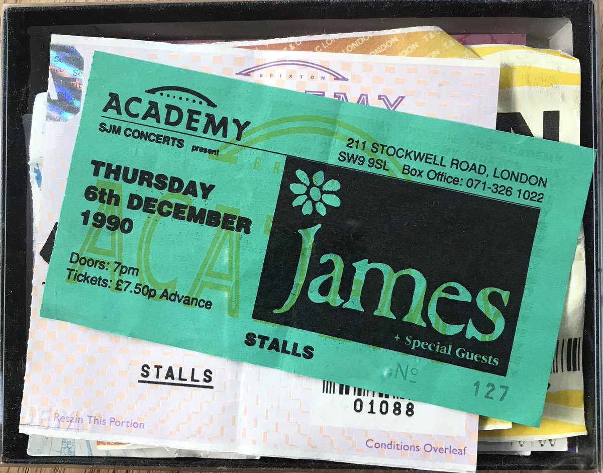 craftydub's tweet photo. Recently found my old box of tickets, @wearejames in December feature heavily, so looking forward to bringing back tradition this evening @3ArenaDublin https://t.co/5eQzefYNb1
